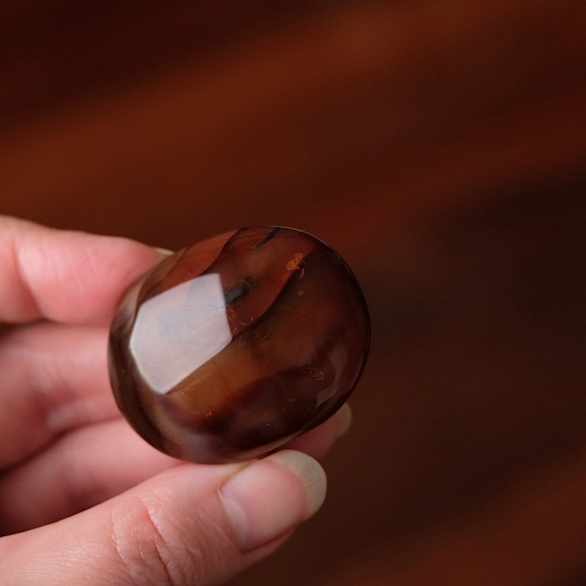 Carnelian Palm | Dark Carnelian Agate Crystal Palmstone
