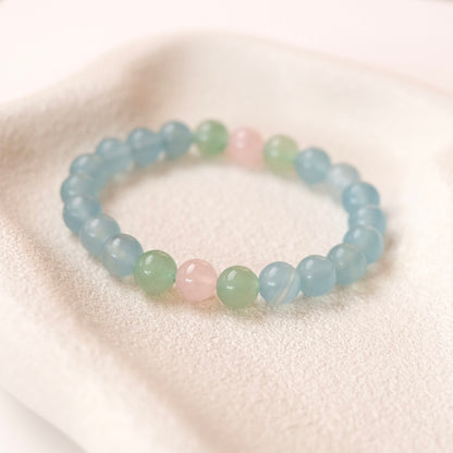 Lemurian Aquatine Calcite Crystal Bracelet | OOAK Crystal Bracelet