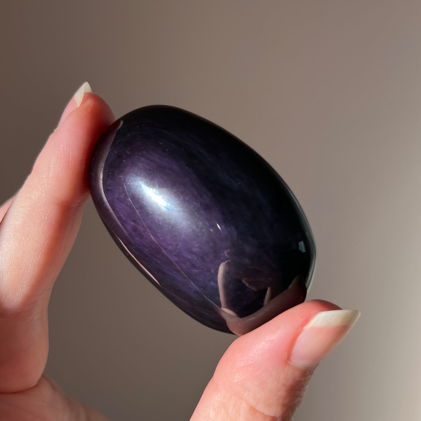Rainbow Obsidian Palm | Velvet Obsidian Crystal Palmstone