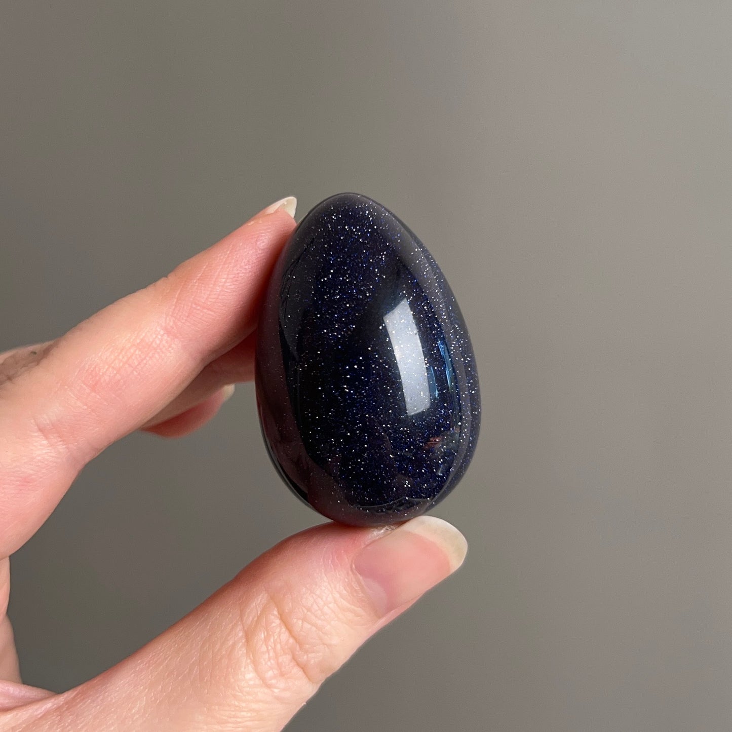 Glittery Blue Goldstone Egg | Goldstone Crystal Egg