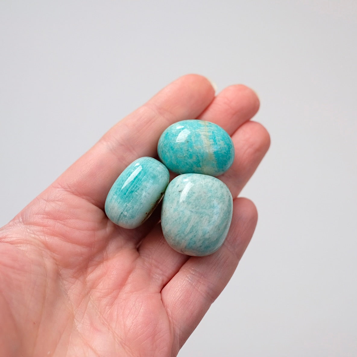 Set of 3 Amazonite Tumbles | Amazonite Tumbled Crystal