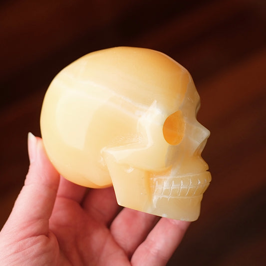 Yellow Calcite Crystal Skull | Calcite Skull
