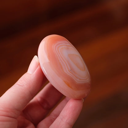 Pink Carnelian Palm | Carnelian Crystal Palm Stone