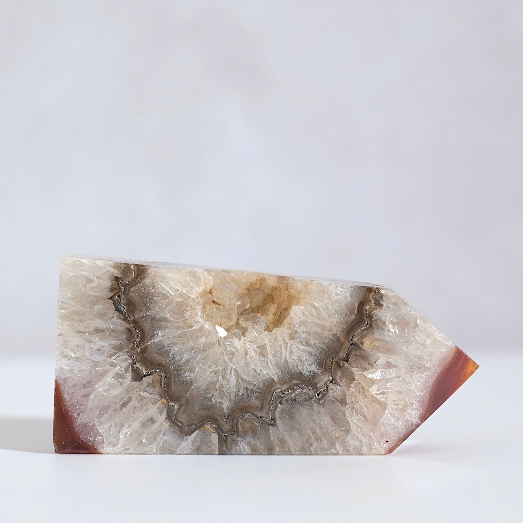 Druzy Carnelian Tower | Carnelian Geode Crystal Point