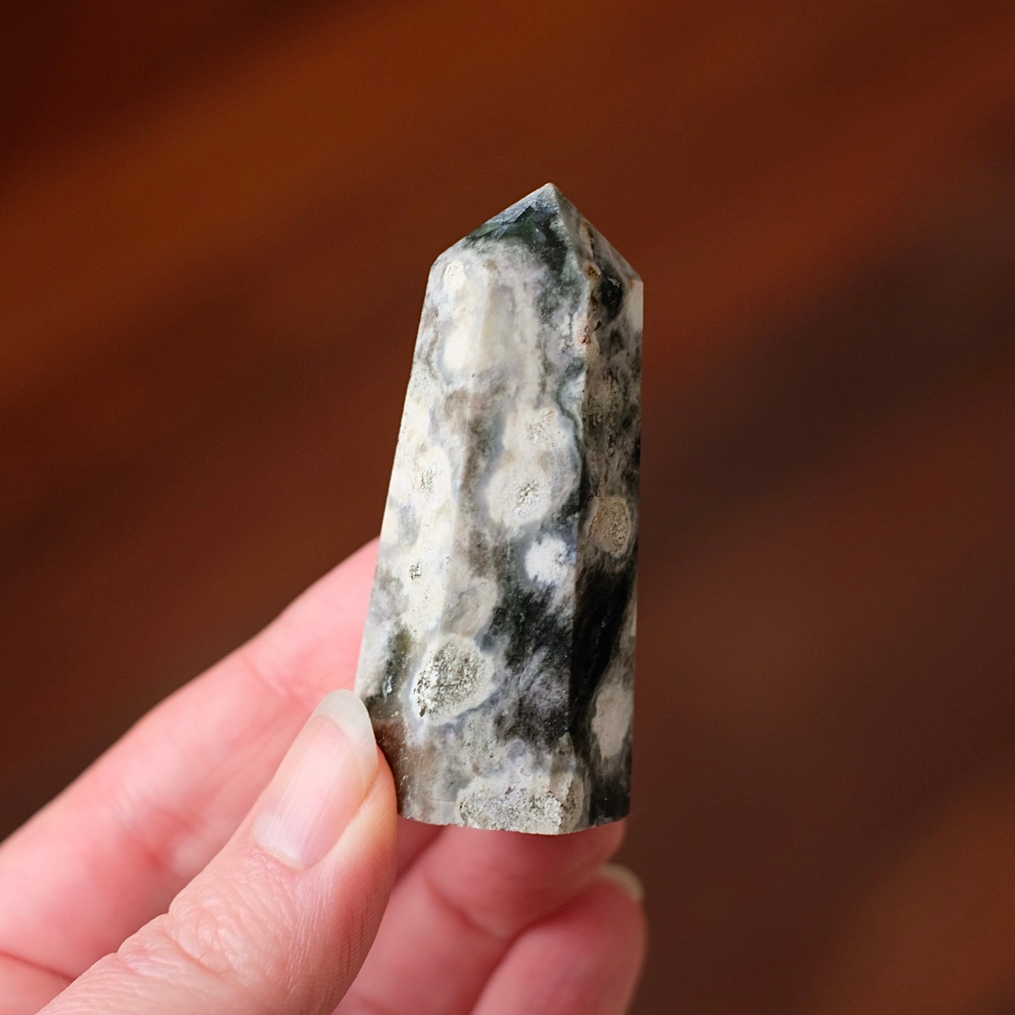 Stormy Skies Ocean Jasper Point | 6th Vein OJ Crystal Tower