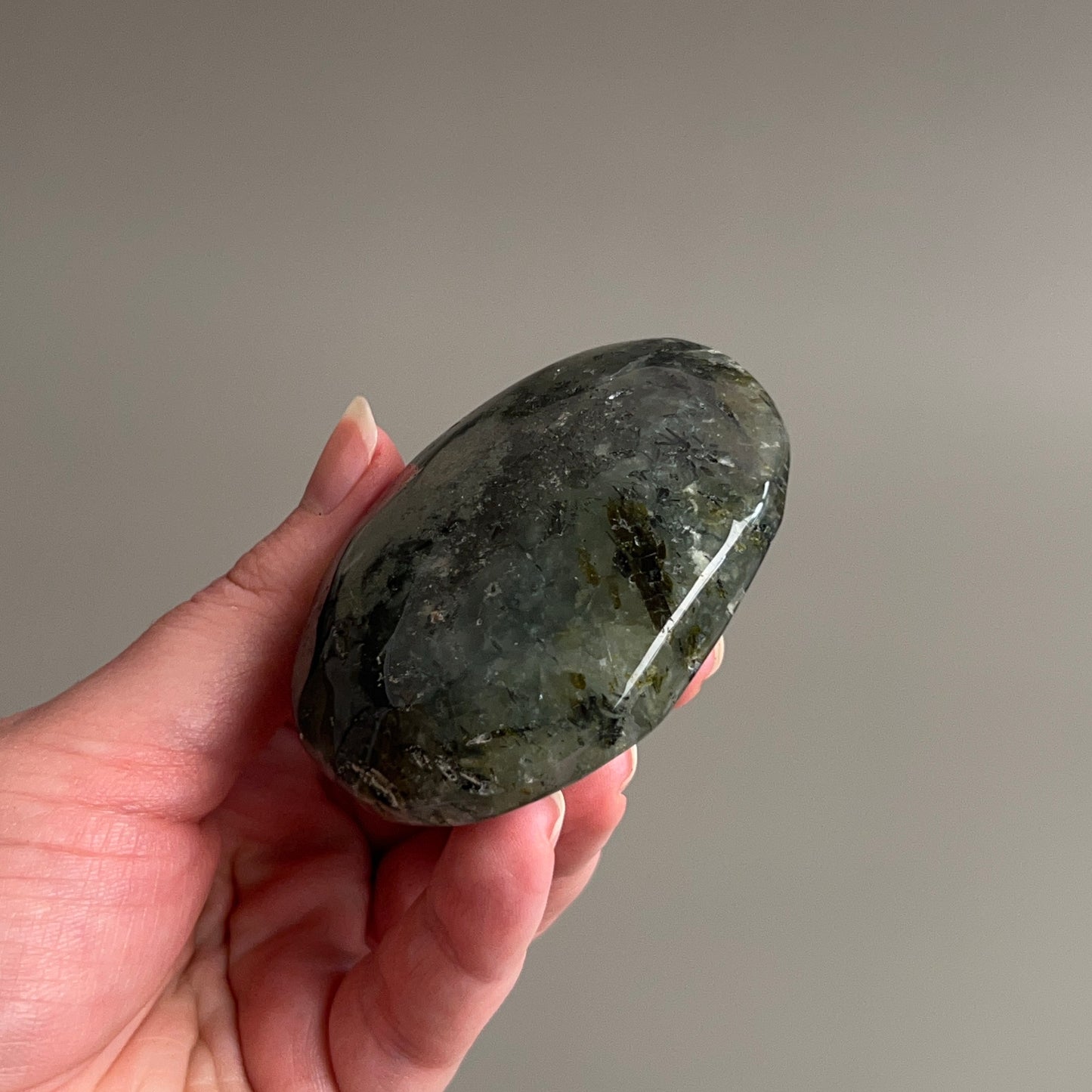 Prehnite Palm | Prehnite & Epidote Crystal Palm