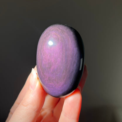 Rainbow Obsidian Palm | Velvet Obsidian Crystal Palmstone