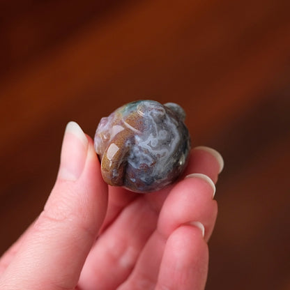 Purple Moss Agate Teapot | Moss Agate Crystal Carving