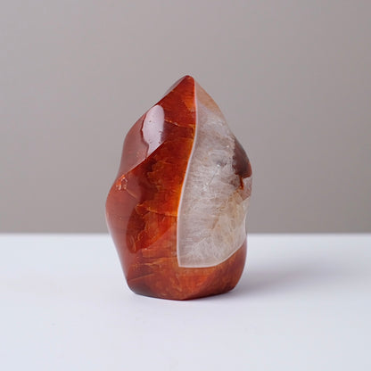Carnelian + Quartz Flame | Polished Carnelian Freeform