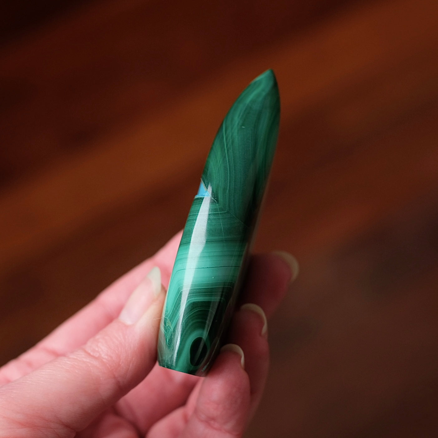 Malachite Chrysocolla Freeform | Malachite Crystal Flame