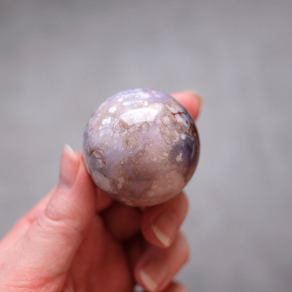 Flower Agate Sphere | Cherry Blossom Agate Crystal Sphere
