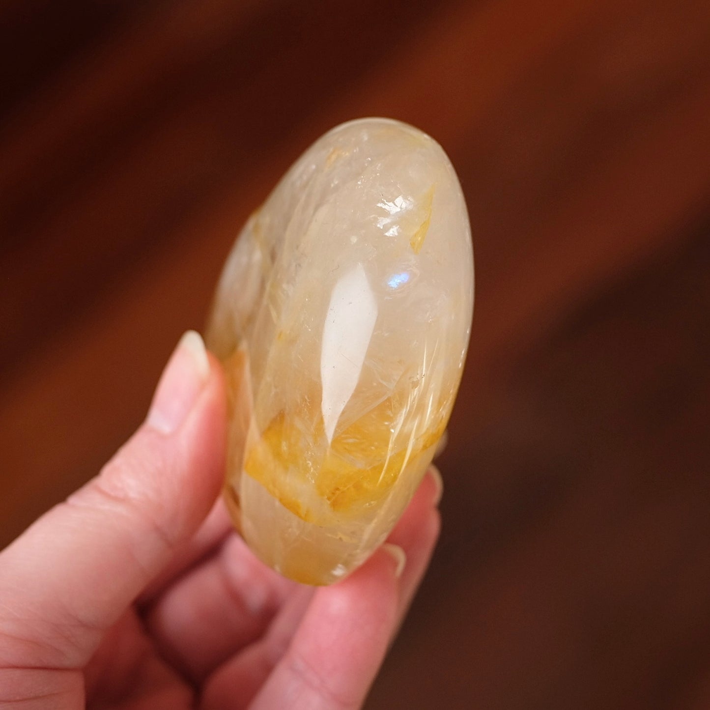 Golden Healer Quartz Heart | Crystal Heart Carving
