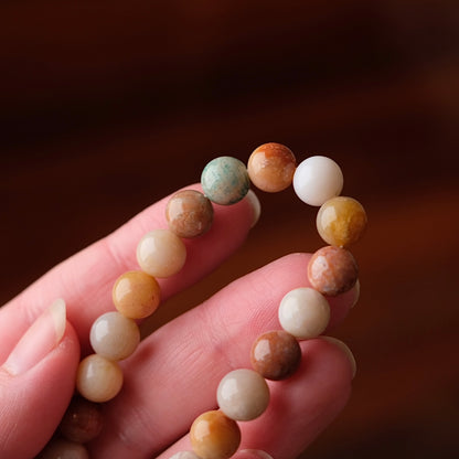 Colourful Fossilised Coral Bracelet | Coral Crystal Stretch Bracelet