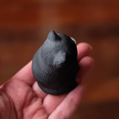 Black Obsidian Cat Carving | Crystal Cat