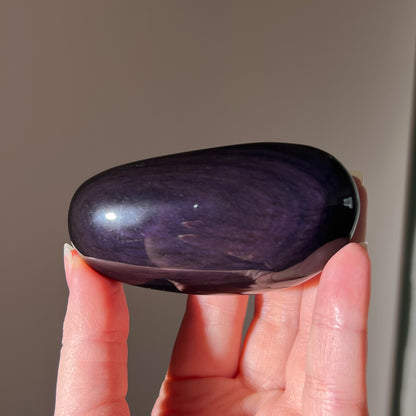 Rainbow Obsidian Palm | Velvet Obsidian Crystal Palmstone