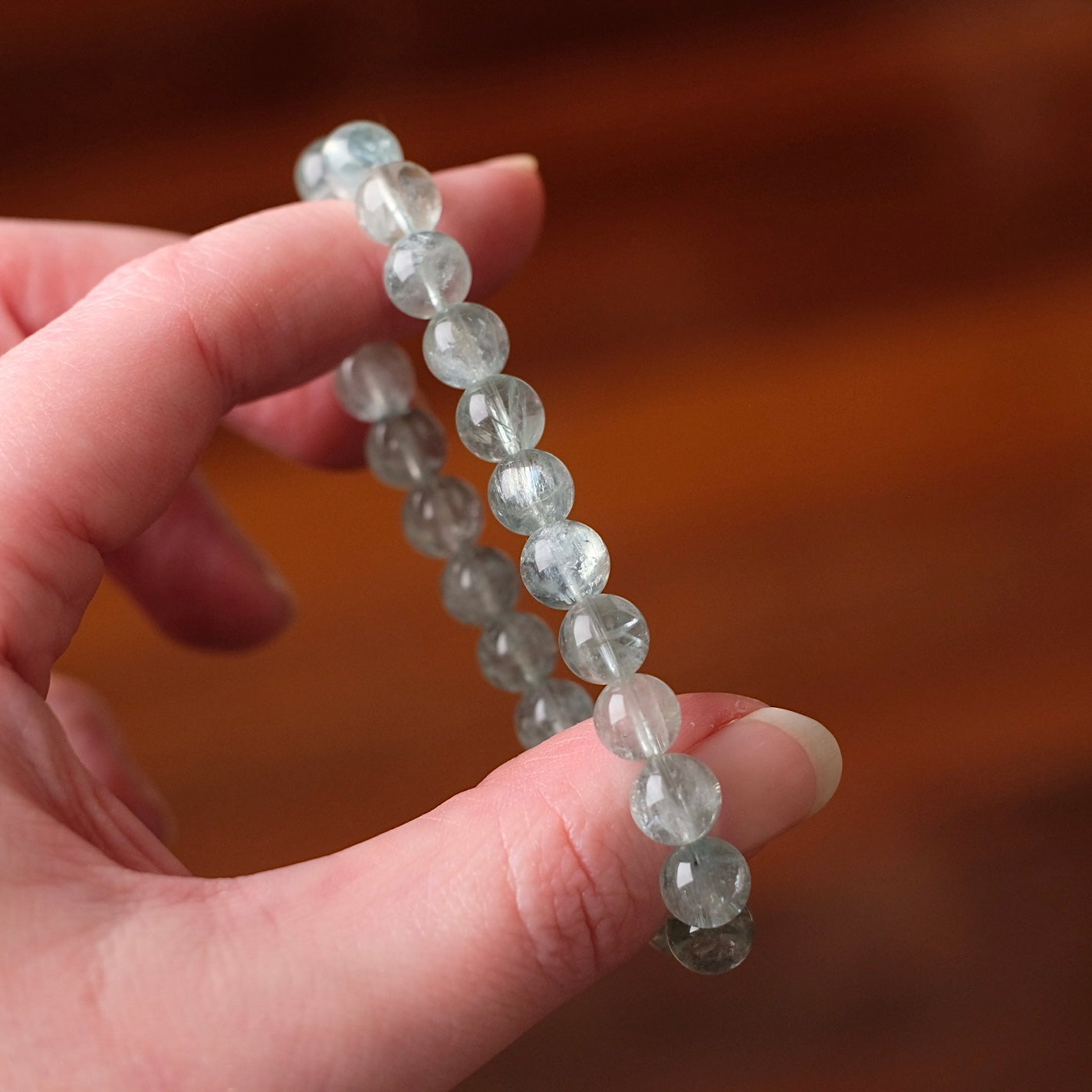 Green Aquamarine Bracelet | Crystal Stretch Bracelet