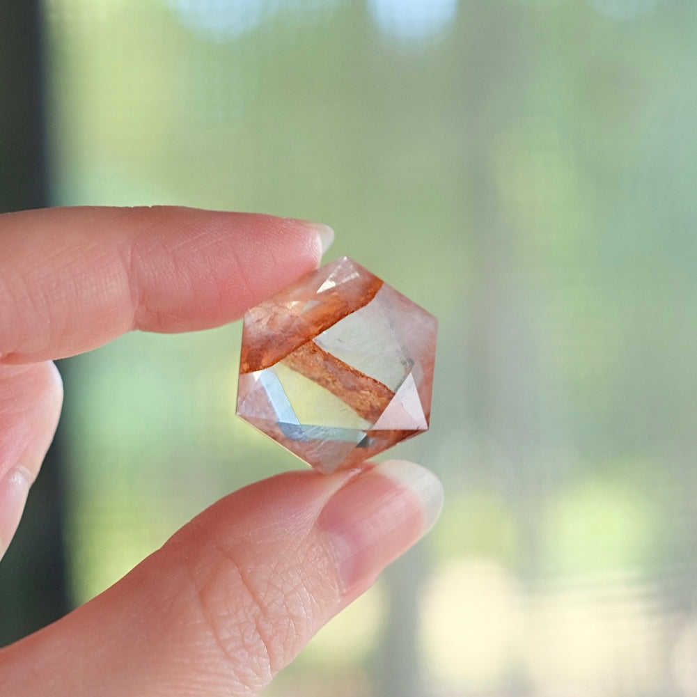 Fire Quartz Hexagon | Crystal Jewel | Star of David