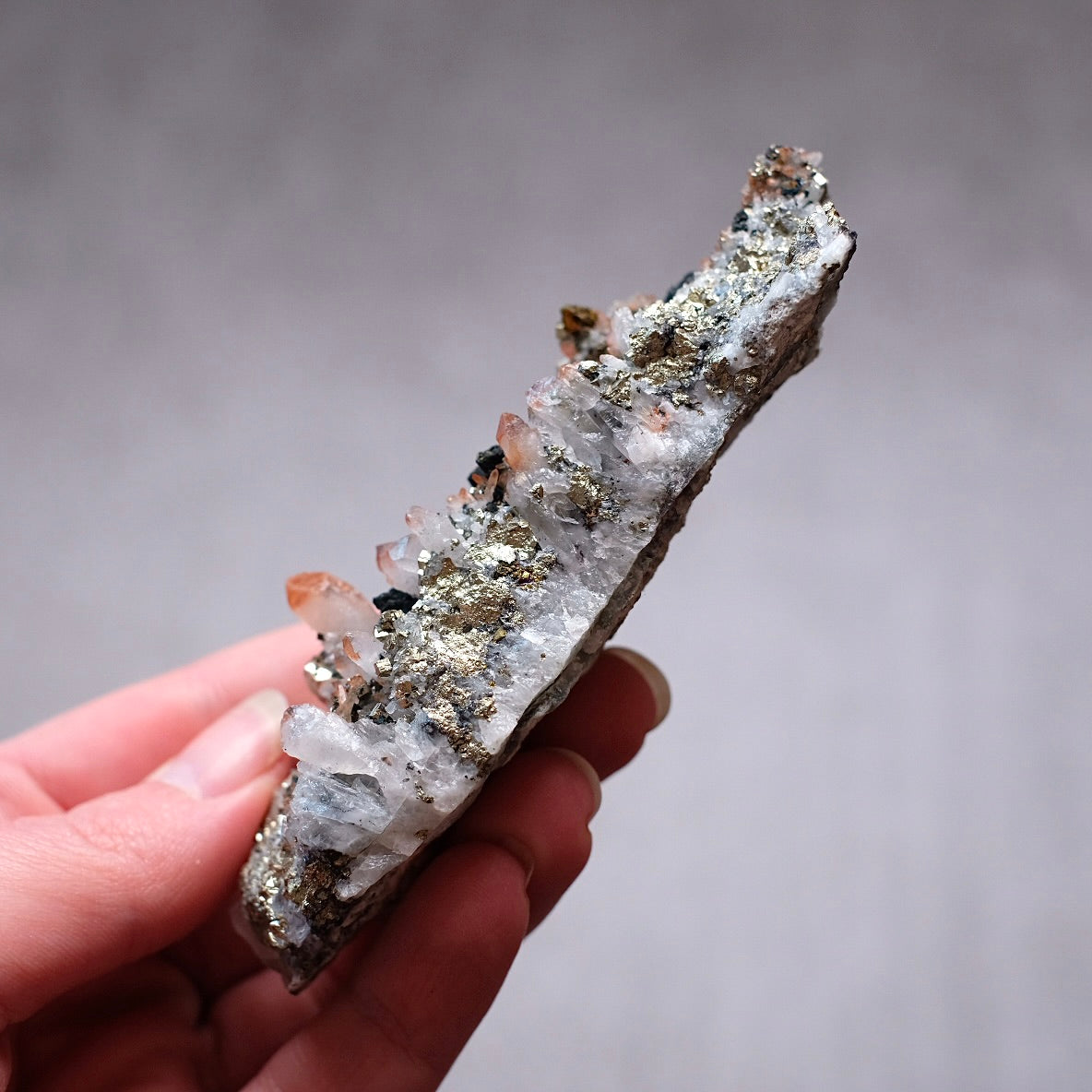 Red Quartz + Pyrite Cluster | Hematite Quartz Natural Crystal Cluster