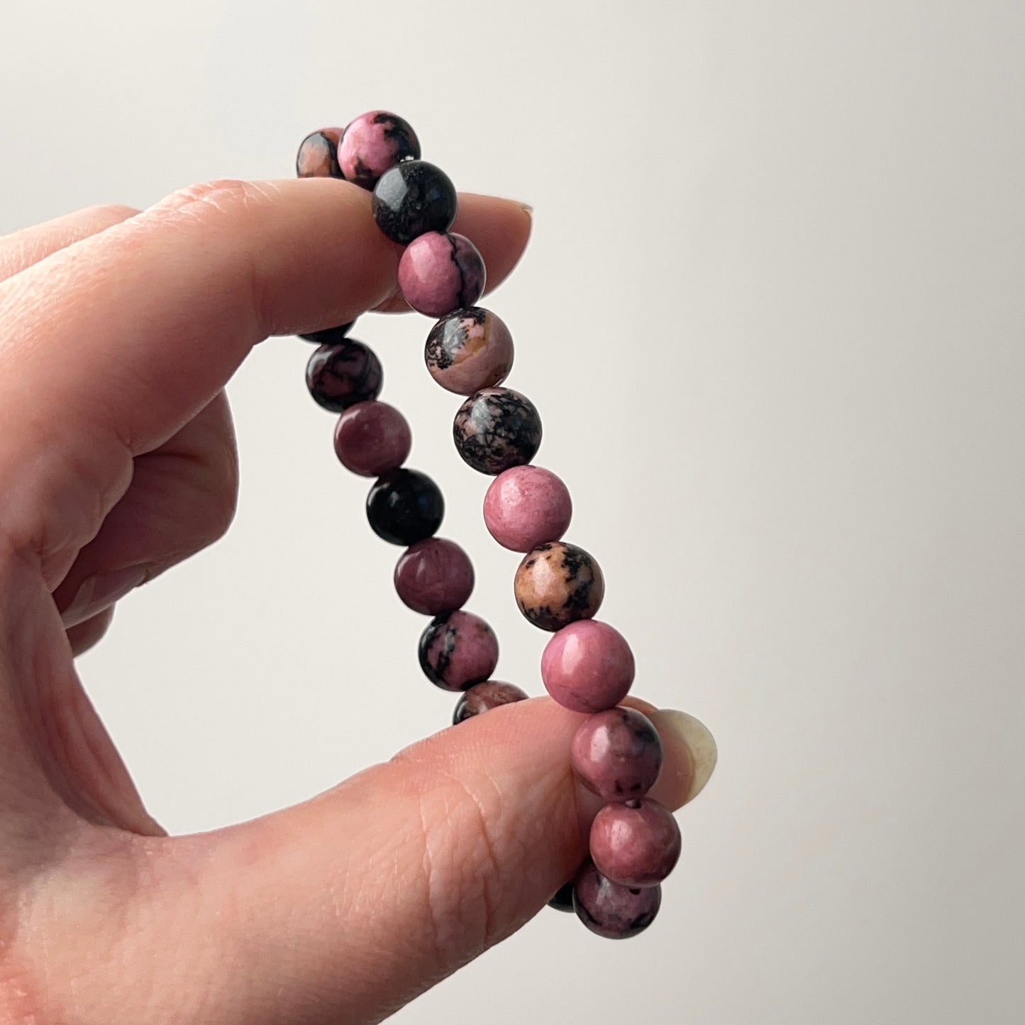 Pink Rhodonite Bracelet | Crystal Stretch Bracelet