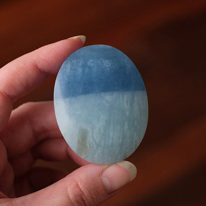 Aquamarine Palm | Blue Aquamarine Crystal Palmstone