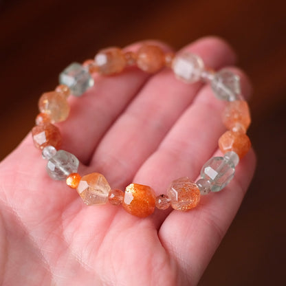Rare Arusha Sunstone Bracelet | Beryl + Sunstone Crystal Bracelet