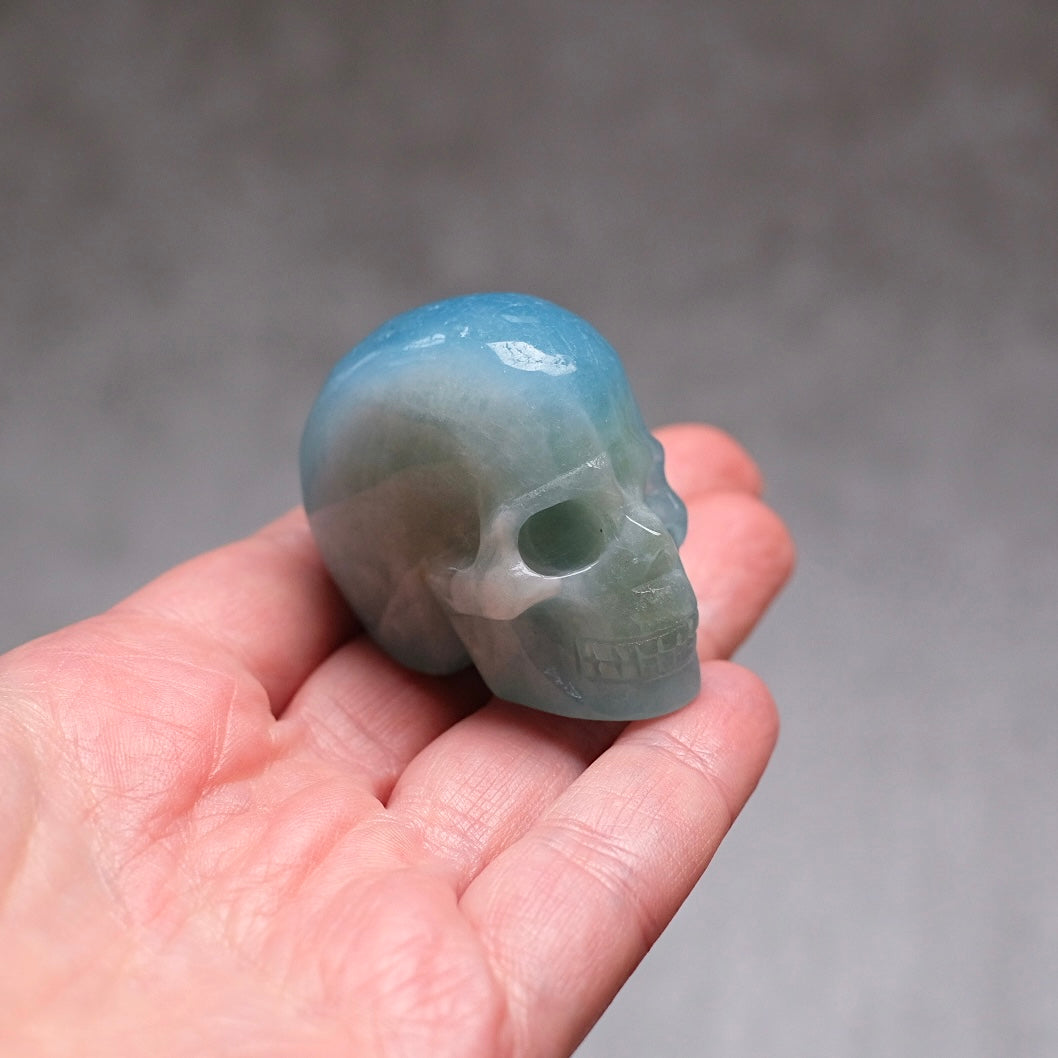 Rare Aquamarine Skull | Blue Aquamarine Crystal Skull