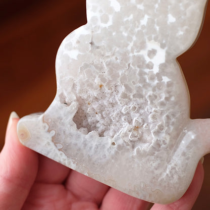 Agate Cat Carving | Druzy Agate Crystal Cat Carving