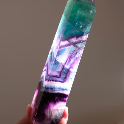 XL Rainbow Fluorite Tower | Fluorite Crystal Point