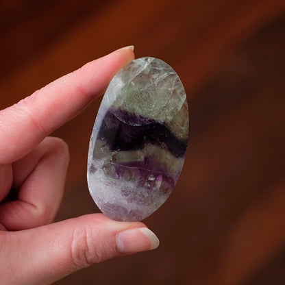 Pretty Fluorite Palm | Rainbow Fluorite Crystal Palm Stone