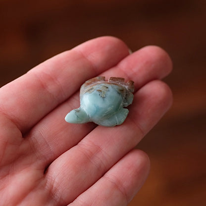 Larimar Turtle Carving | Crystal Animal | Crystal Turtle