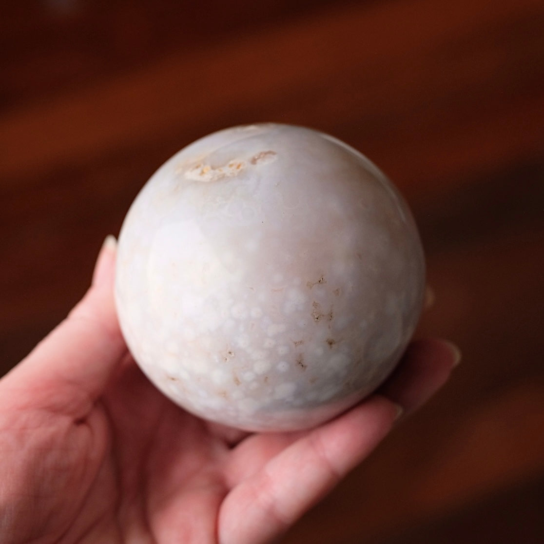 Flower Agate Sphere | Cherry Blossom Agate Crystal Sphere