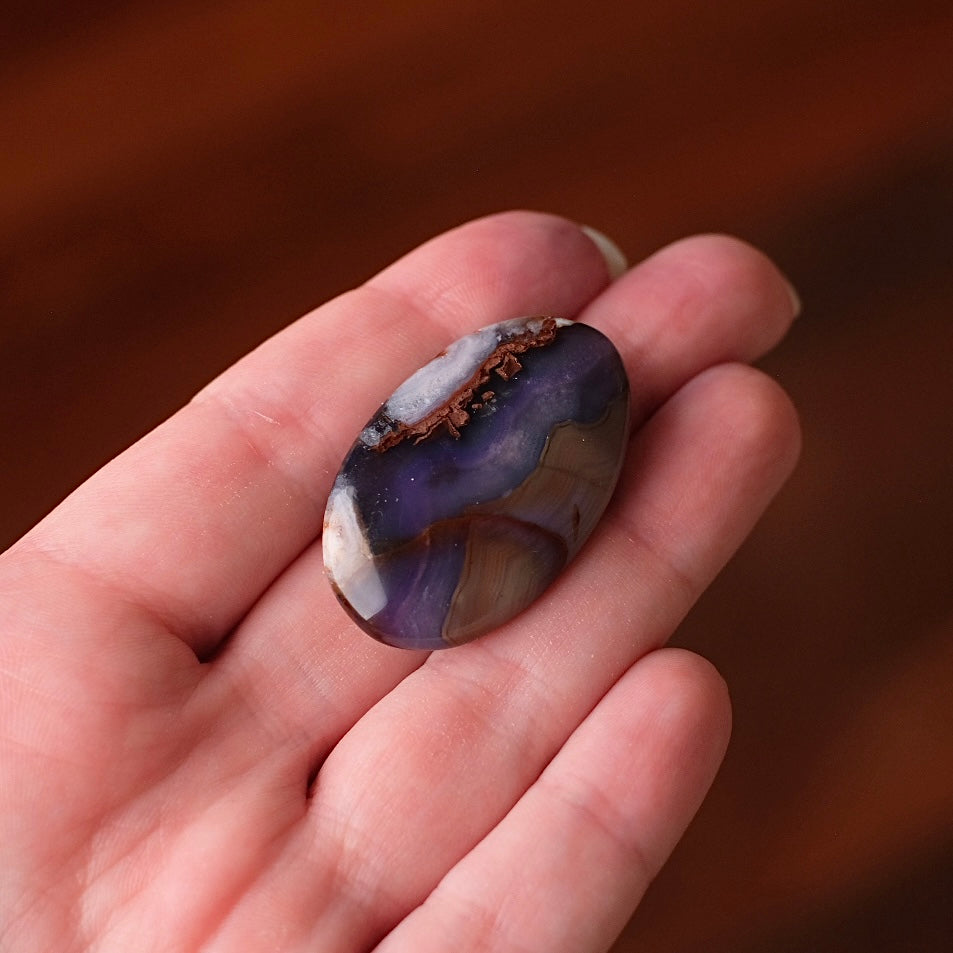 Blue Flower Agate Pocket Stone | Mini Flower Agate Crystal