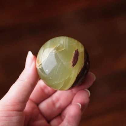 Green Calcite Sphere | Green Onyx Crystal Sphere