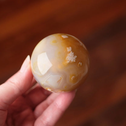Flower Agate Sphere | Cherry Blossom Agate Crystal Sphere