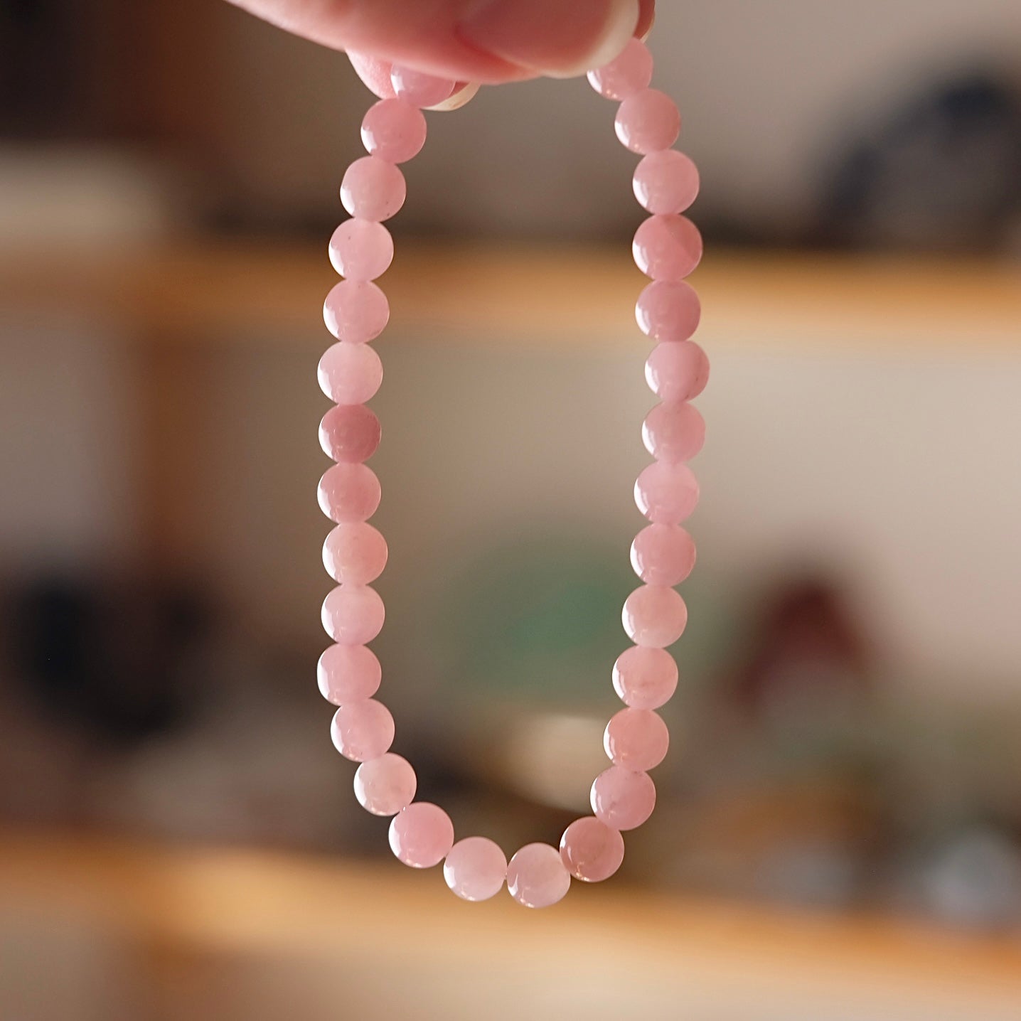 Guava Quartz Crystal Bracelet | Rare Pink Quartz Bracelet