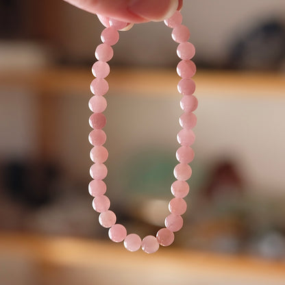Guava Quartz Crystal Bracelet | Rare Pink Quartz Bracelet