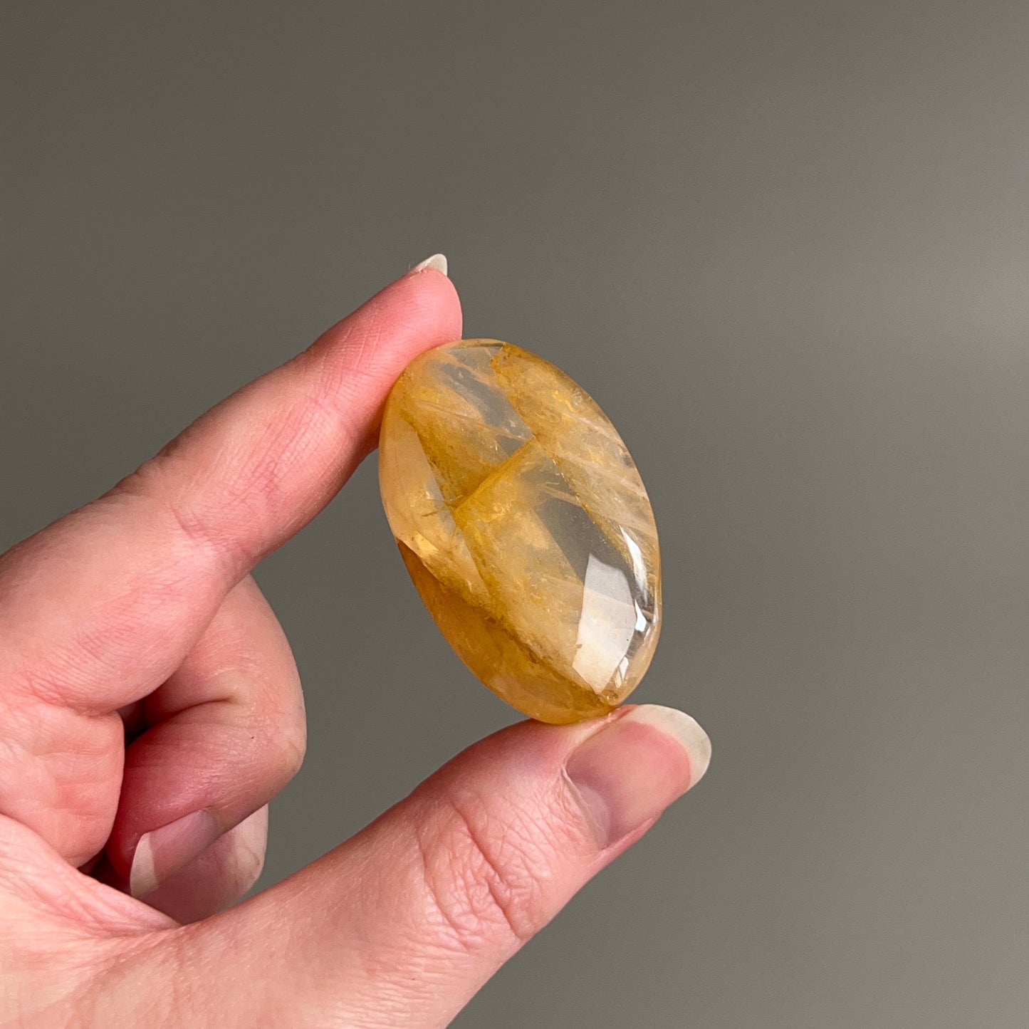 Golden Healer Quartz Palm | Golden Healer Crystal Palmstone