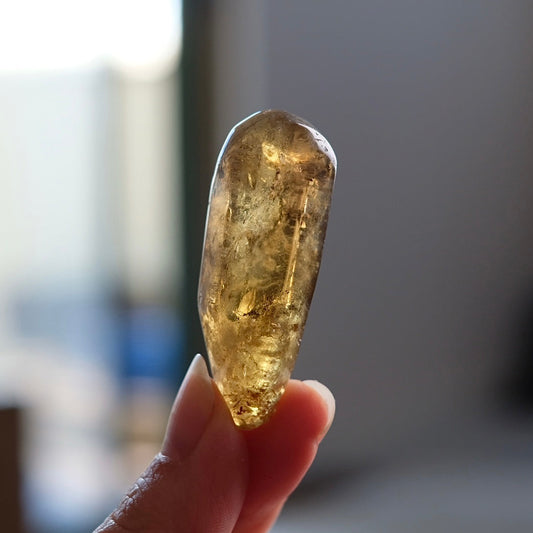 Natural Citrine Pocket Stone | African Citrine Crystal