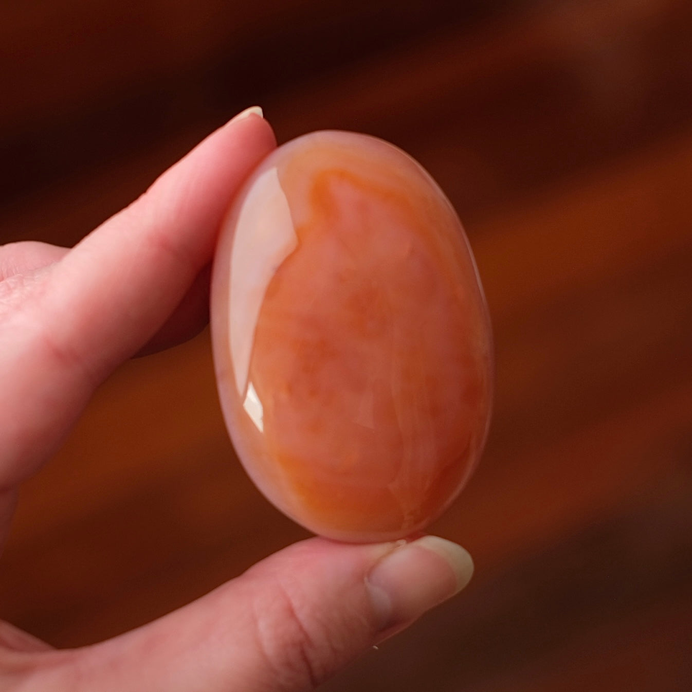 Pink Carnelian Palm | Carnelian Crystal Palm Stone