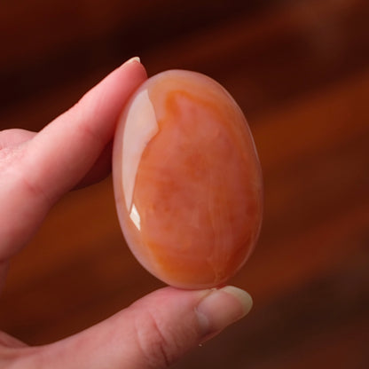 Pink Carnelian Palm | Carnelian Crystal Palm Stone