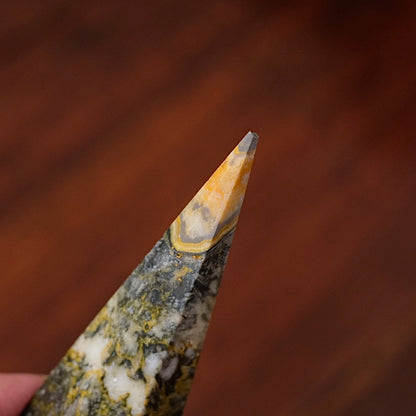 Set : Phosphosiderite & Bumblebee Jasper Prism Point | Crystal Diamond Display