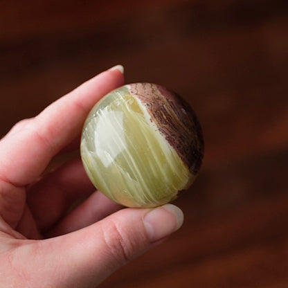 Green Calcite Sphere | Green Onyx Crystal Sphere