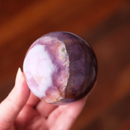 Silky Fluorite Sphere | Banded Fluorite Crystal Sphere