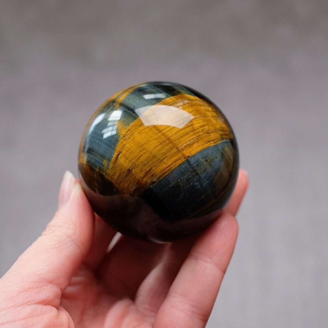 Blue Tiger Eye Sphere | Hawks Eye Crystal Sphere