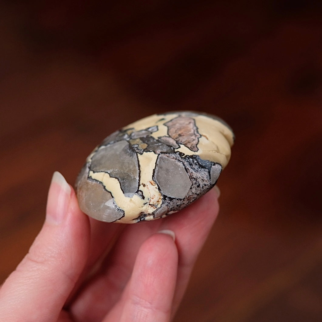 Mosaic Quartz Palm | Mosaic Chalcedony Crystal Palmstone