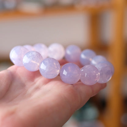 Jumbo Lavender Moon Quartz Bracelet | Crystal Stretch Bracelet