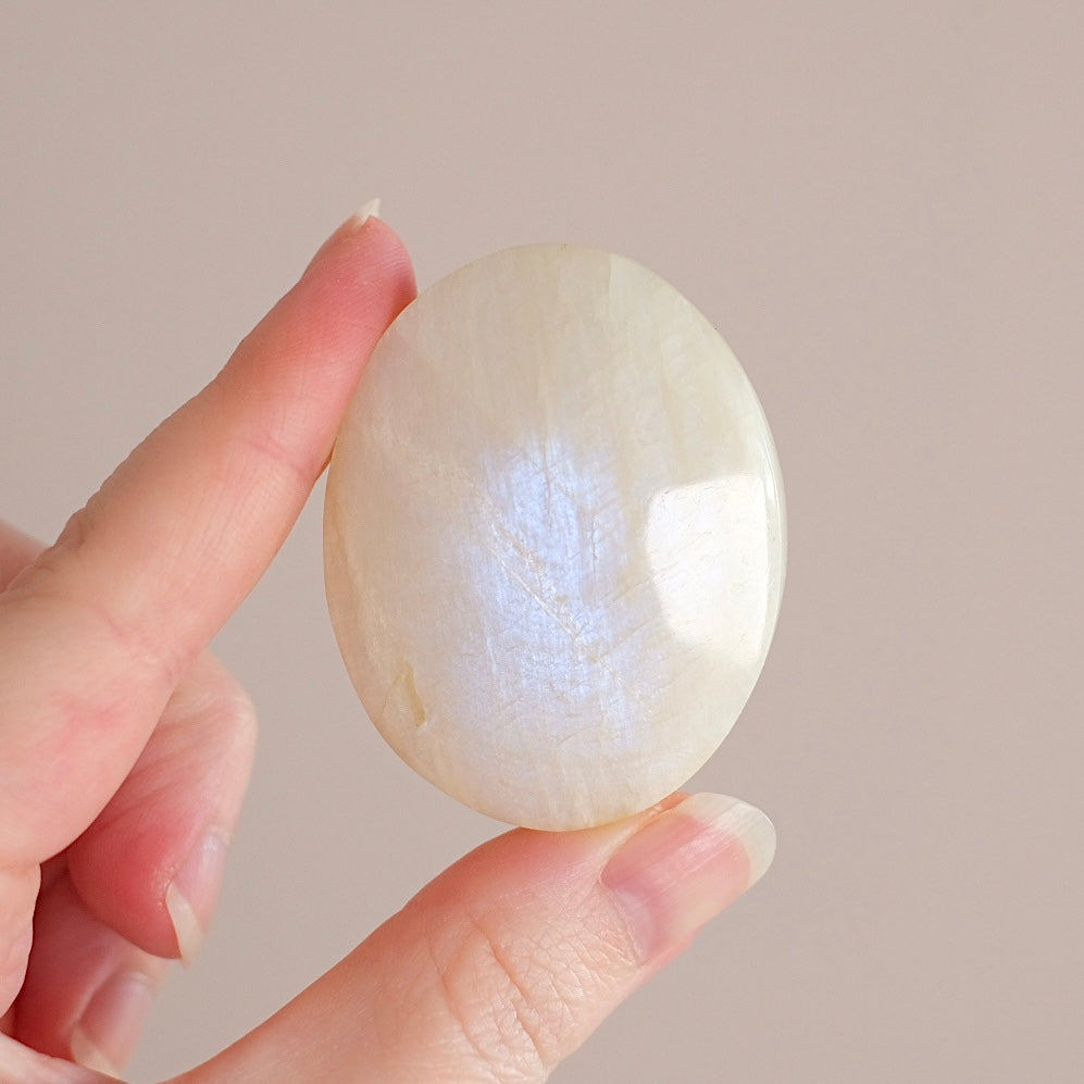 Moonstone Palm | Blue Flash Moonstone Crystal Palmstone