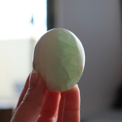 Caribbean Calcite Palm | Blue Calcite Crystal Palmstone