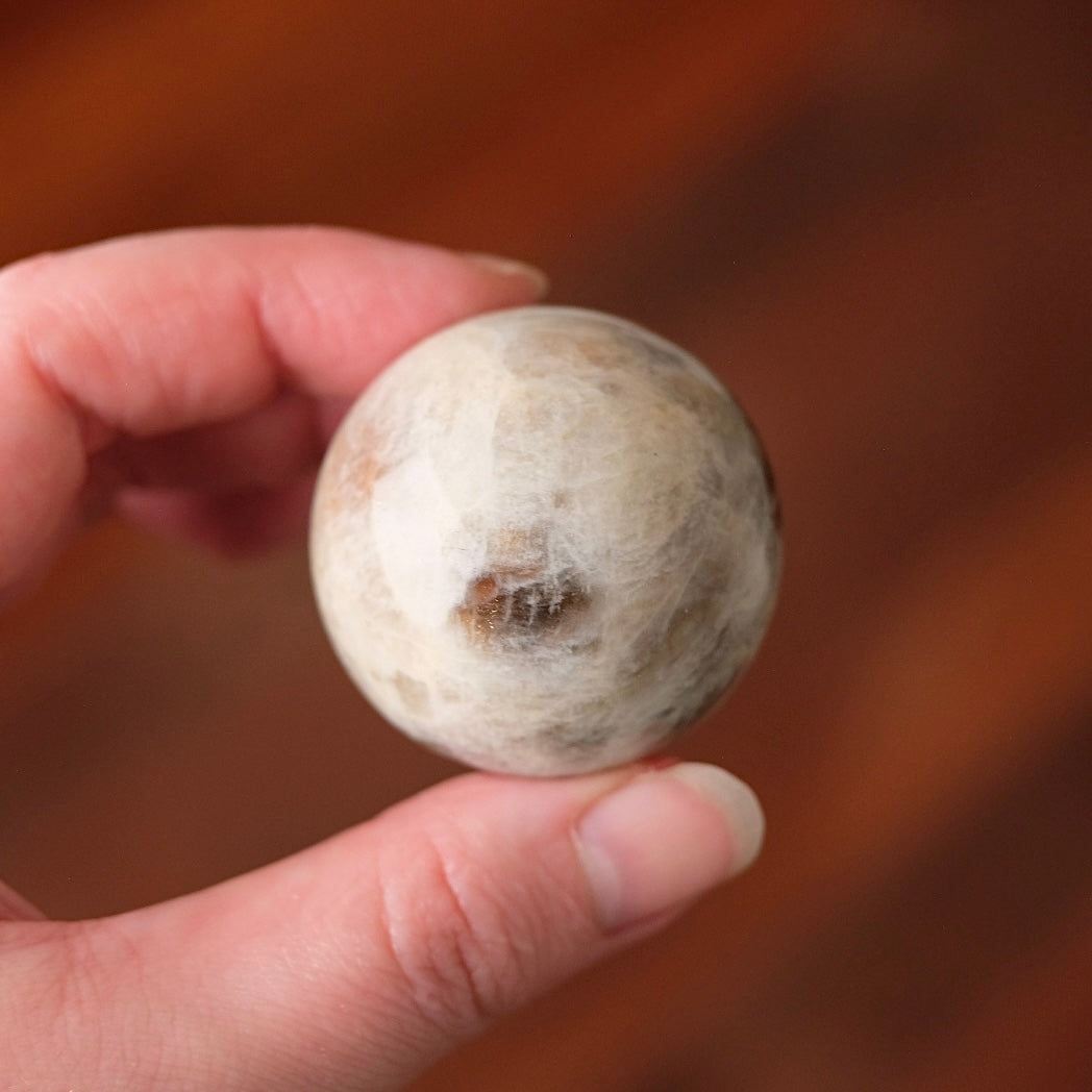 Sunstone & Moonstone Sphere | Flashy Blue Moonstone Crystal Sphere
