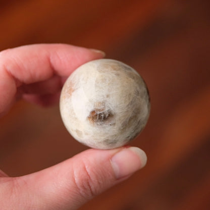 Sunstone & Moonstone Sphere | Flashy Blue Moonstone Crystal Sphere